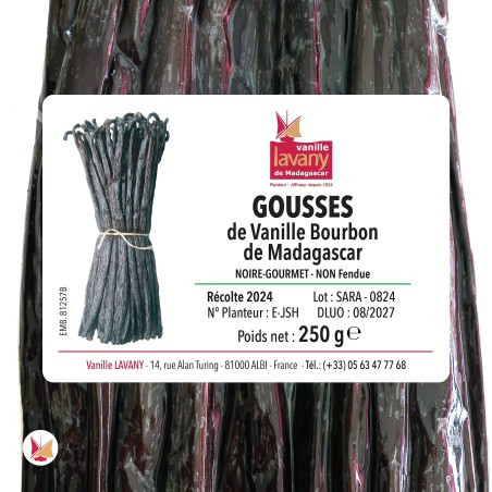 Gousses CONVENTIONNELLES de Vanille LAVANY Bourbon de Madagascar